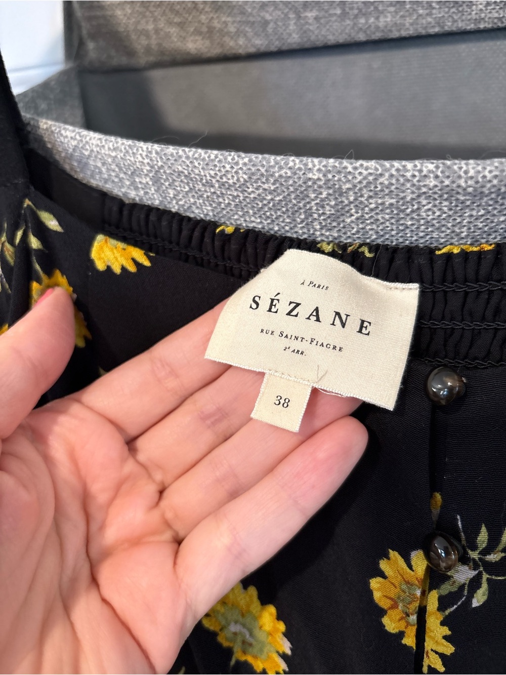 Sezane Annelise Floral Blouse Top 38 - Picture 4 of 9